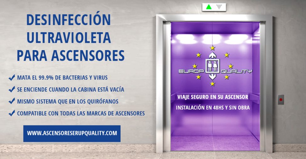 Sistema de desinfección ultravioleta para cabina de ascensor